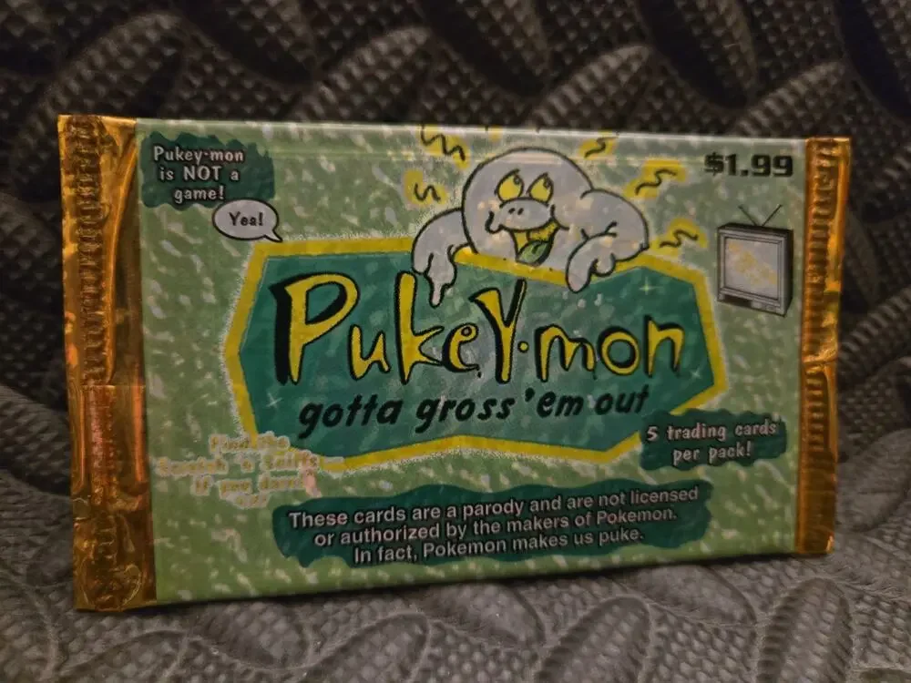 Pukey-mon Gotta Gross Em Out Parody Cards Sealed Pack 5 Cards Pokemon Spoof